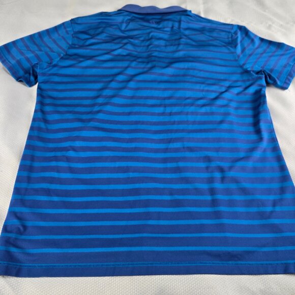 Gfore G/Fore Mes Short Sleeve Blue Stripe Stretch Polo Shirt Size XL 8% Spandex - Picture 6 of 7